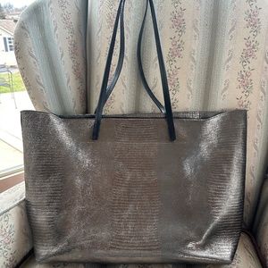 B. May python zip tote metallic